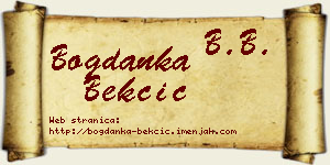 Bogdanka Bekčić vizit kartica